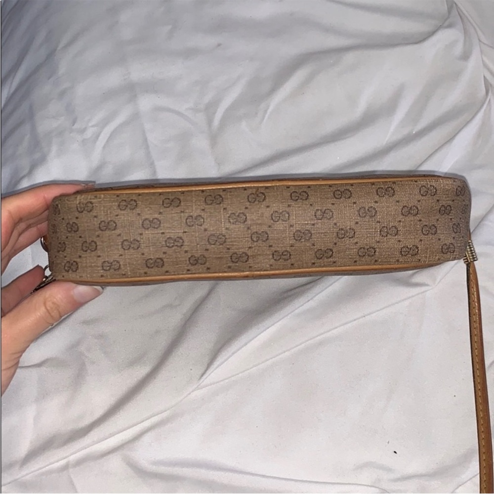 Gucci Purse 70’s Mini GG Monogram Shoulder Bag Crossbody Tan Authentic Vintage - Picture 3 of 17